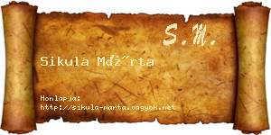 Sikula Márta névjegykártya