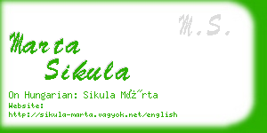 marta sikula business card